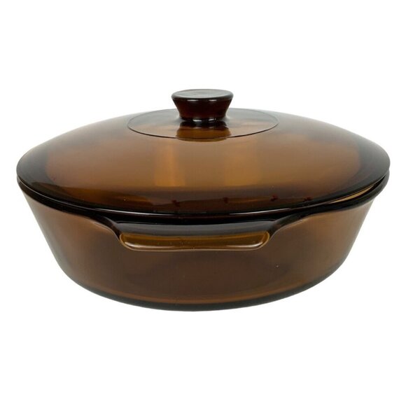 Anchor Hocking Amber Glass 2 Qt Casserole Baking Dish With Lid - Picture 4 of 7